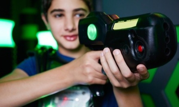 Two Laser Tag Sessions with Ammo at Space Entertainment Center (Up to 54% Off). Seven Options Available.