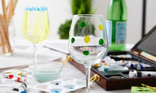 BYOB Wine Glass Painting Class for One or Two at Catalyst Art Studio (Up to 44% Off)