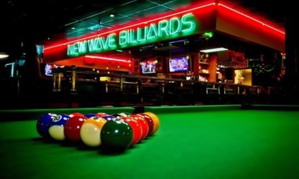 $22 for Two Hours of Pool for Up to Four with Food and Beer at New Wave Billiards ($40.99 Value)
