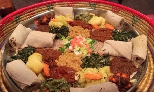 Chicken and Beef Combo Platter or Vegetarian Combo Platter for Two at Ethiopian Cottage (Up to 39% Off)