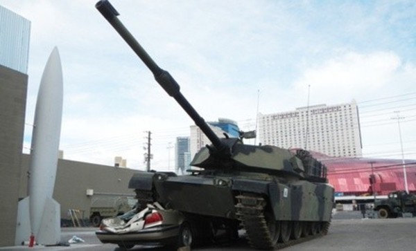 Gun-Rental or Tank Car-Crush Package at Battlefield Vegas (Up to 36% Off)  