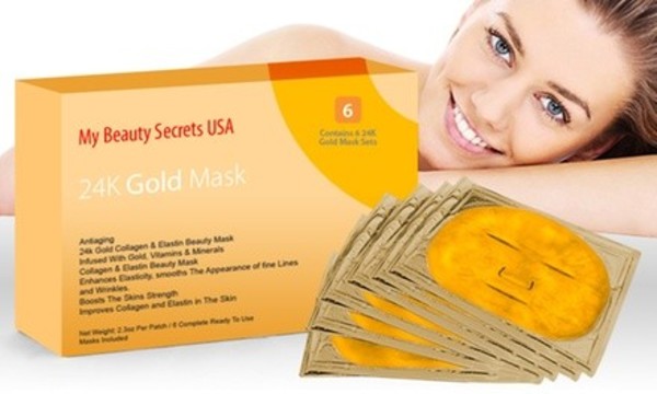 6- or 12-Pack of European Gold Face Masks from My Beauty Secrets USA (Up to 80% Off)