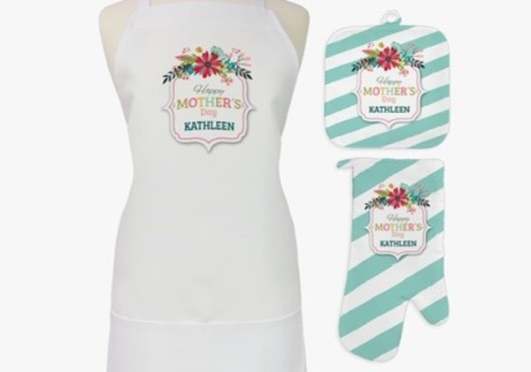 One or Two Sets of Personalized Aprons, Potholders, and Oven Mitts from Monogram Online (Up to 81% Off) 