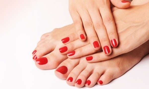 Deluxe Spa Pedicure or Mani-Pedi with Paraffin Dip at Azule Hair & Nail Salon (Up to 59% Off)