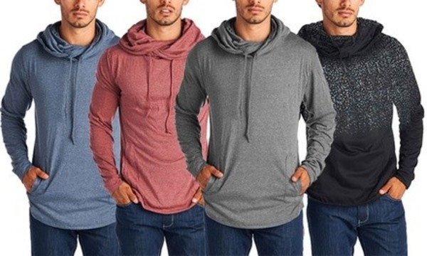 Men's Lightweight Cowl Neck Hoodies