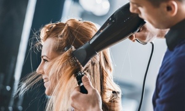 Highlights, Color, Blow-Dry, Deep Conditioning at Simplicity Salon (Up to 54% Off). 3 Options Available.