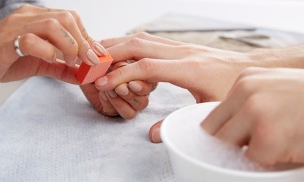 Manicure and Pedicure with Coffee Scrub at Nu Nails (Up to 35% Off). Three Options Available.
