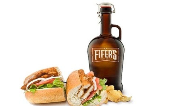 Growler To-Go with Optional Craft Seafood Sandwich for One or Two from Fifer's Craft House (Up to 52% Value)