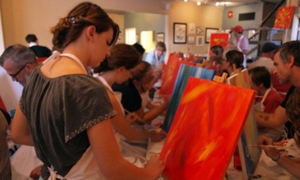 Painting and Vino Class for One, Two, or Four at Teller Street Gallery and Studios (Up to 44% Off)
