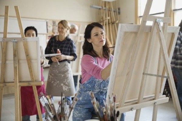 Canvas-Painting Class for Two or Four Adults at Clay Cafe (Up to 62% Off) 