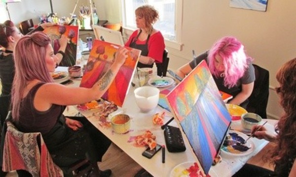 Wine and Painting Class for One, Two, or Four at Open Arts Studio (38% Off) 