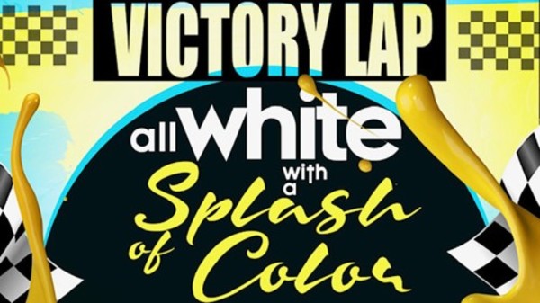 Victory Lap All White With A Splash of Color Rooftop Affair