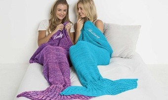One, Two, Three, Four, or Five Mermaid Blankets with Embroidered Name from 1800Housewares.com (Up to 56% Off)