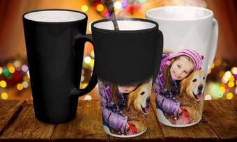 Custom Photo Latte Mug or Magic Mug from by Printerpix (Up to 77% Off)