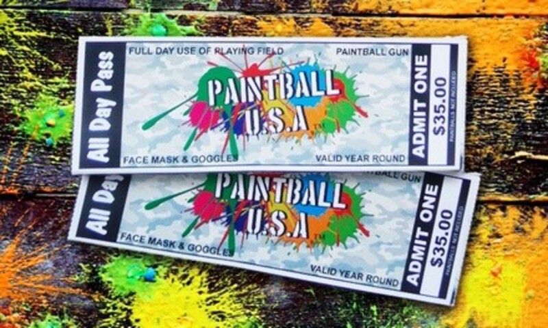 2, 3, 4, 6, or 12 Paintball Passes with Safety Gear and Gun Rental from Paintball USA Tickets (Up to 89% Off)